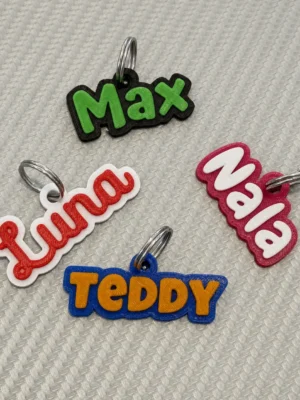 Chapita personalizada para mascotas impresa en 3D